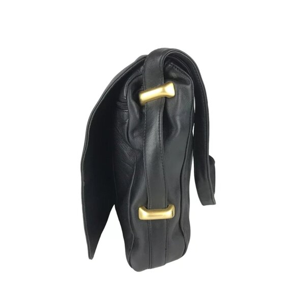 Preswick & Moore Black Womens Adjustable Strap Snap Inner Pockets Messenger‎ Bag - Picture 3 of 10